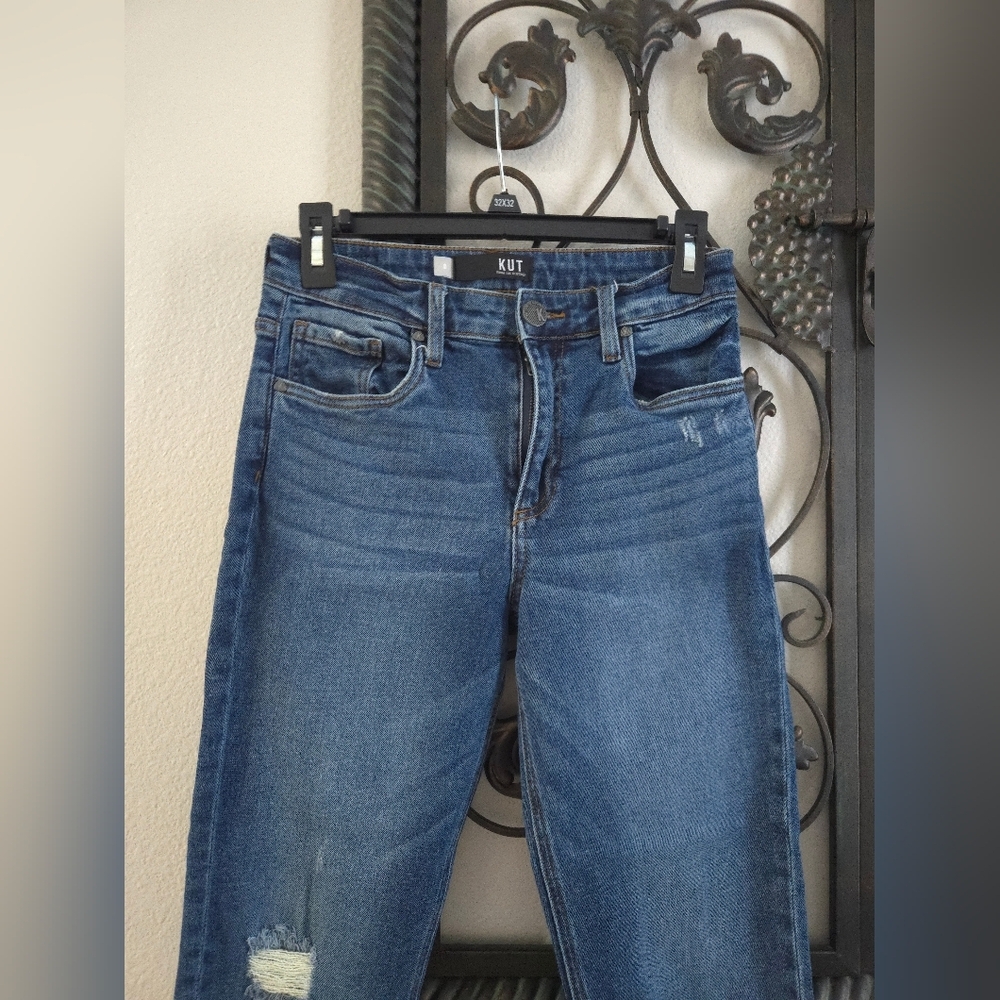 Kut From The Kloth Rachel Ripped Raw Hem Mom Jeans - Picture 3 of 10